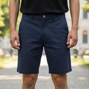 EUC Haggar Navy Flat Front Dress Shorts